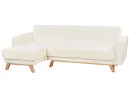 Hörnbäddsoffa 3-sits SIRO med förvaring Bouclé Off-White Högervänd_894716