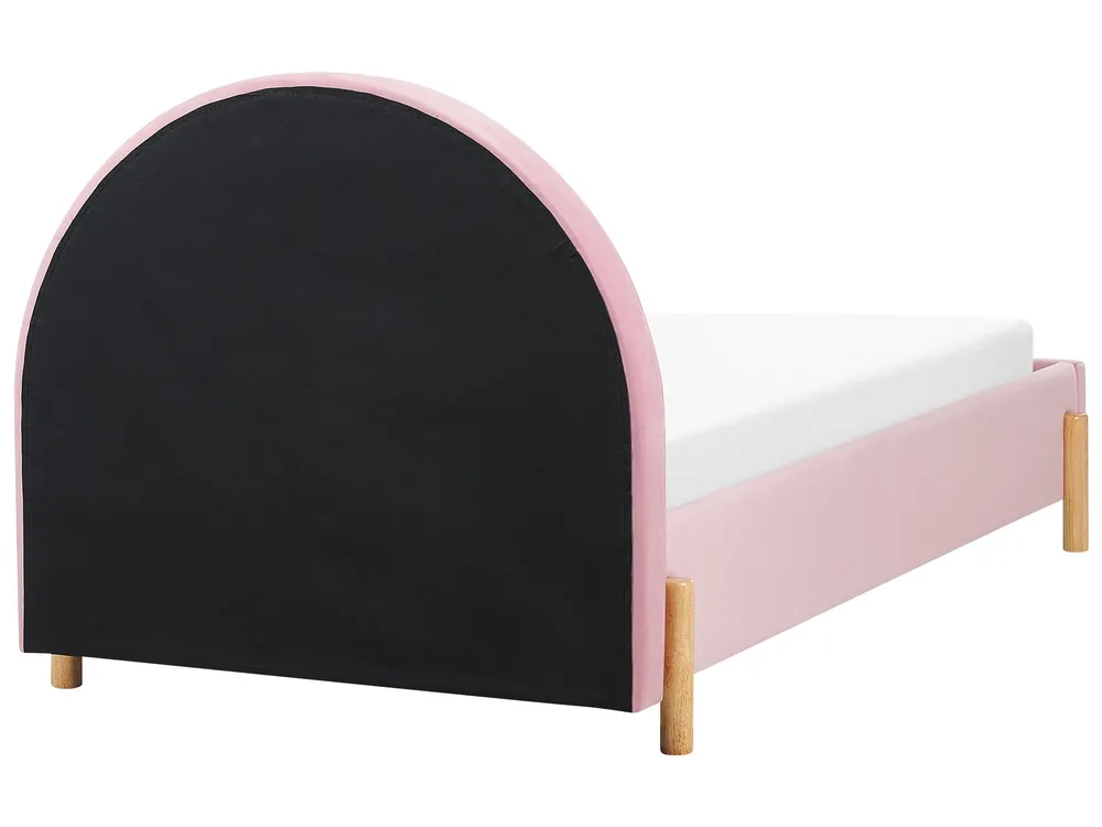 Kids Bed Velvet ANET 90 x 200 cm (EU Single) Pink_876999