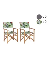 Set of 2 Garden Chairs CINE Acacia Wood Green_860385