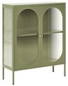 Glass Display Sideboard SARRE 90 cm Metal Green
