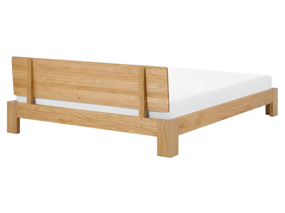 Bed Pine Wood ROYAN 160 x 200 cm (EU King Size) Light Brown_726504
