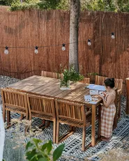 Garden Dining Set with Trolley 8 Seater SASSARI II Certified Acacia Wood Light Brown_983548