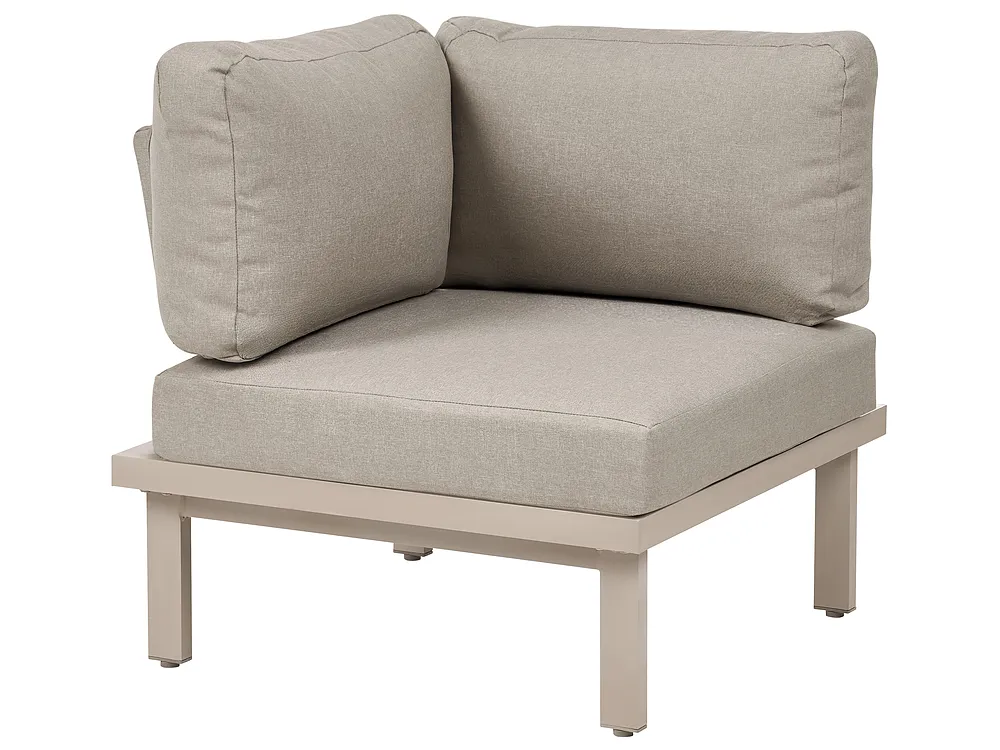 Trädgårdshörnsoffa med bord 5-sits FIVIZZANO Akaciaträ Beige_1159265