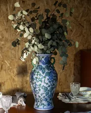 Blomvas SEGOWIA 47 cm Porslin Vit/ Blå_1155671