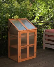 Balcony Greenhouse VOLVERA 67 cm 49 cm Fir Wood Light Brown_1109588