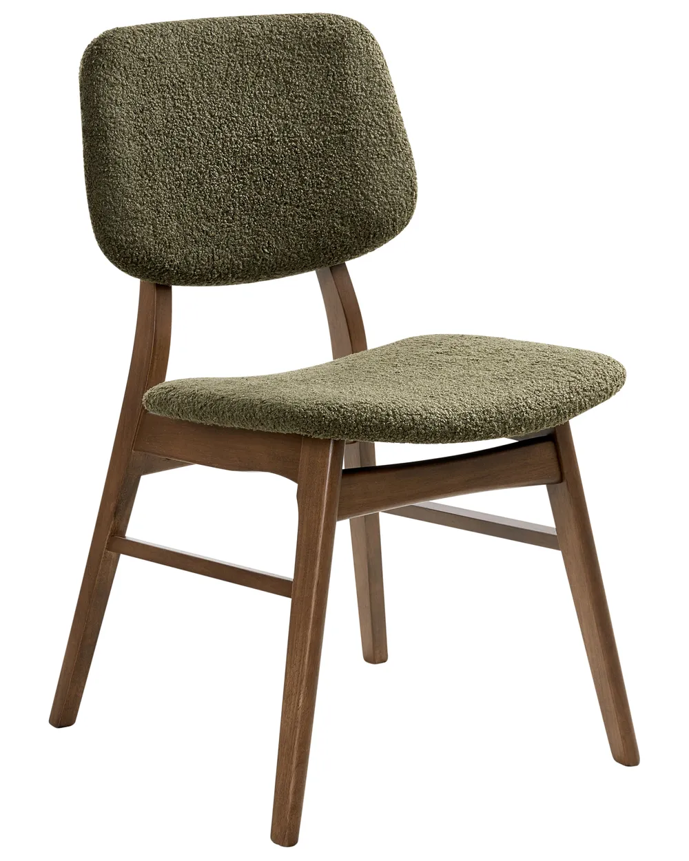 Set of 2 Dining Chairs ELAINE Boucle Dark Brown/ Green_1015948