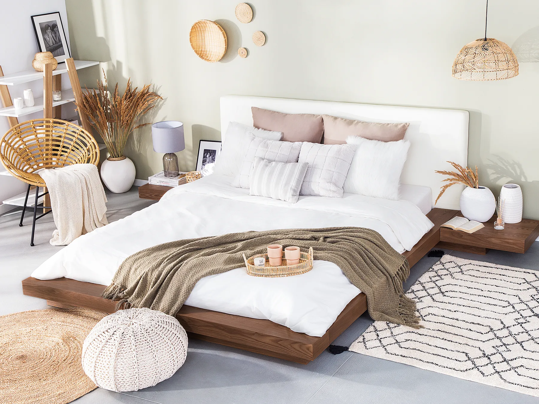 Bed ZEN 180 x 200 cm (EU Super King) Brown Ash Wood_537128