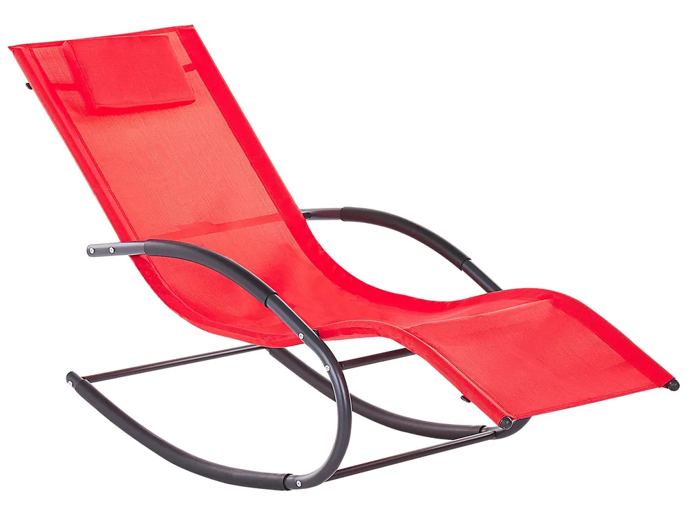 Rocking Sun Lounger CARANO II Metal Red