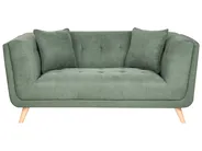Sofa 2 Seater HABO with Ottoman Fabric Green_1076889