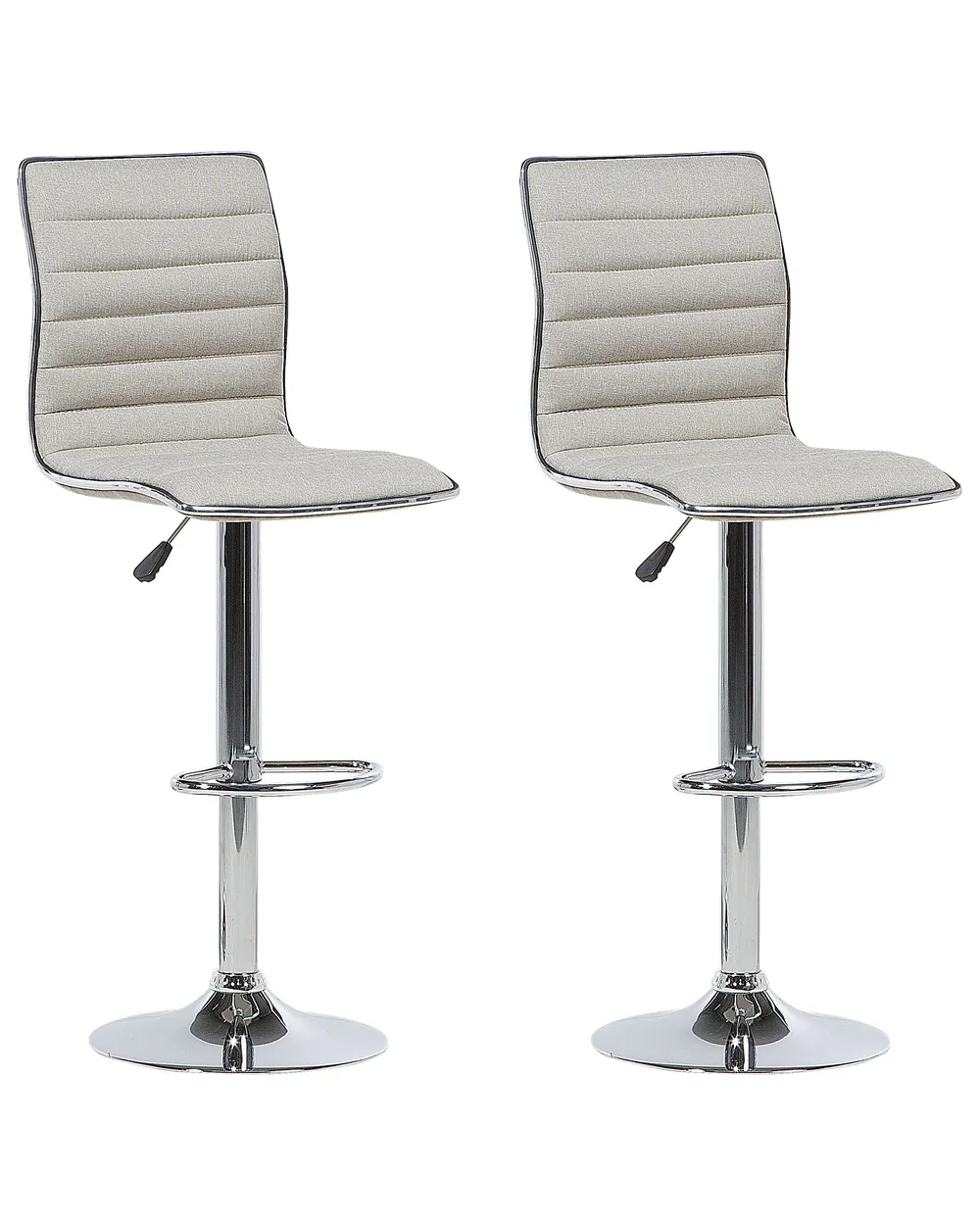 Set of 2 Bar Chairs LUCERNE Swivel Light Beige