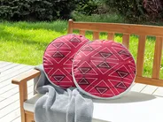 Set of 2 Outdoor Cushions MEZZANO Geometric Pattern 40 x 40 cm Pink_881457