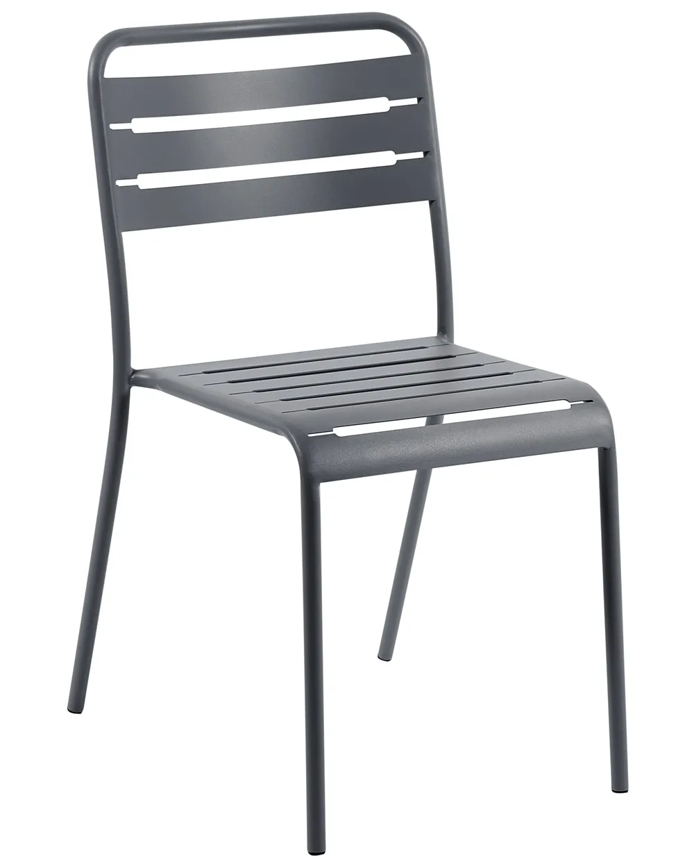 Set of 2 Garden Chairs LEFKADA Metal Dark Grey_1081232