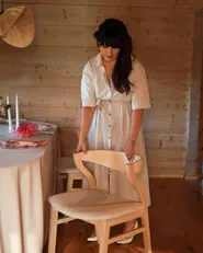 Set of 2 Dining Chairs MAROA Wood Light Beige_952494