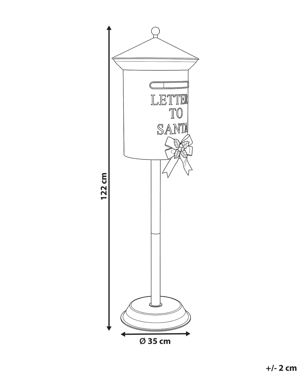 Joulupukin postilaatikko UTSJOKI 122 cm Punainen_1173684