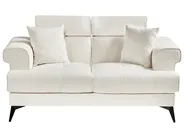 Sofa 2 Seater SKIVE Boucle White_950235