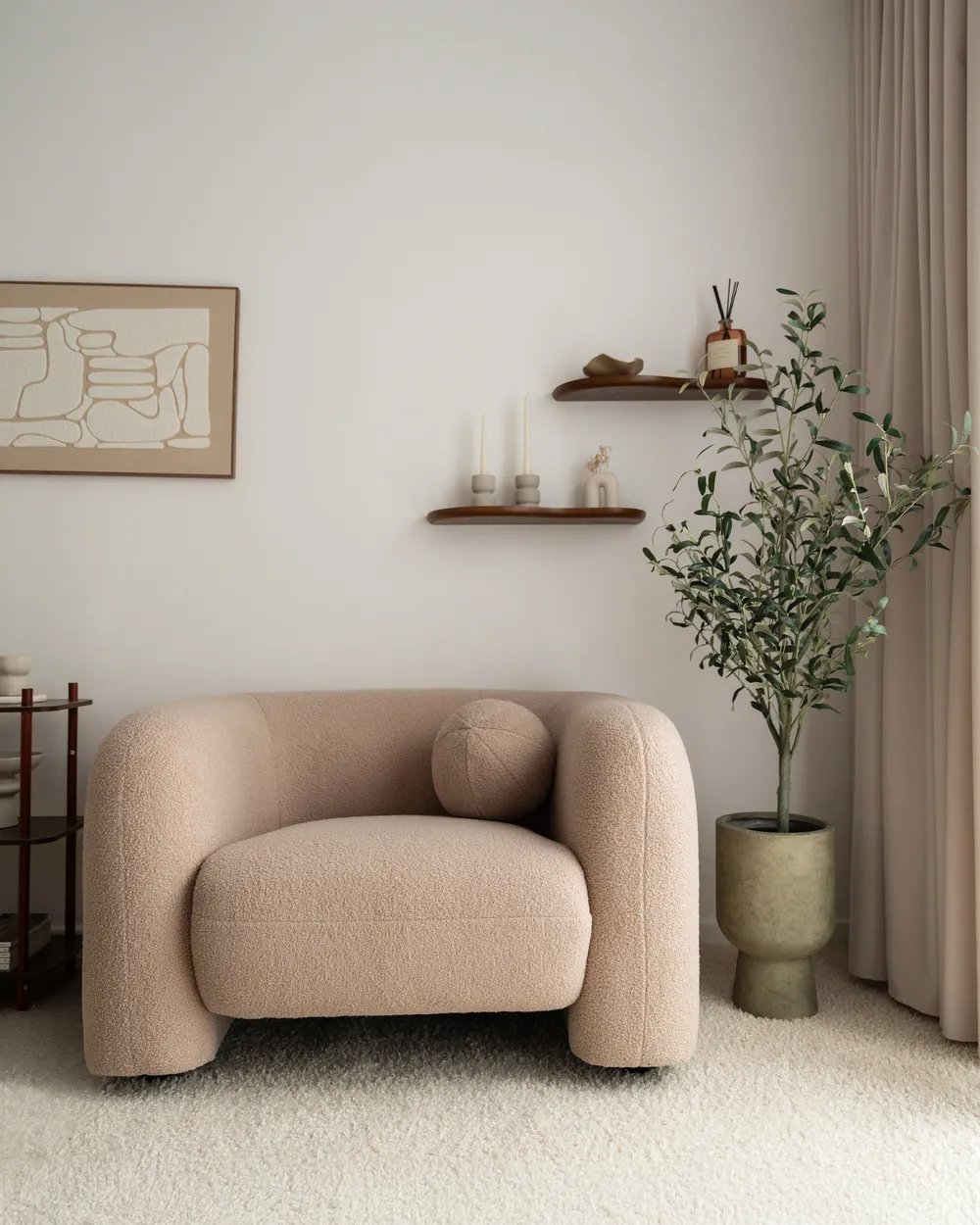 Soffgrupp 5-sits LEIREN Bouclé Beige_967765