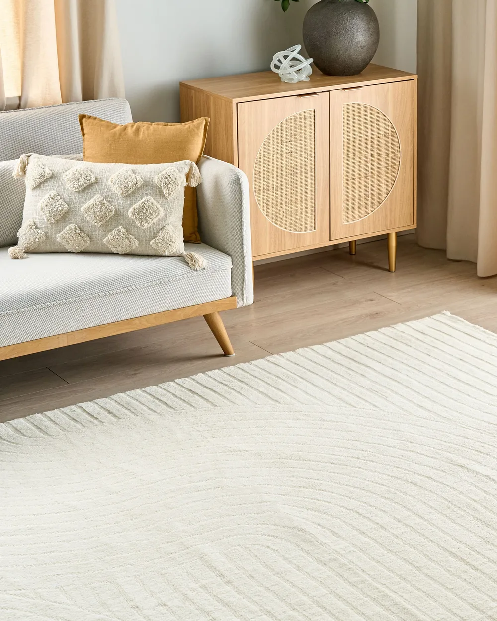 Wool Area Rug Beige DAGARI Various Sizes