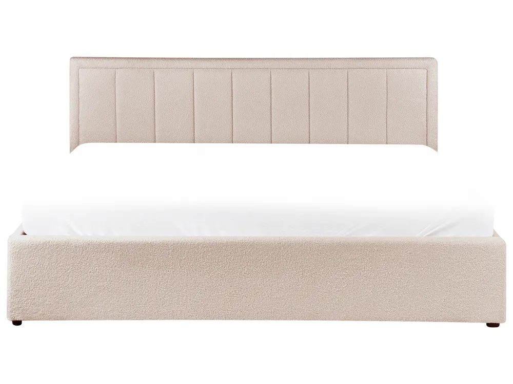 Säng med förvaring MONTLAUR Bouclé Beige 180 x 200 cm_958546