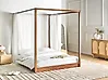 Four Poster Bed Wood HERLIERE 160 x 200 cm (EU King Size) Dark Brown