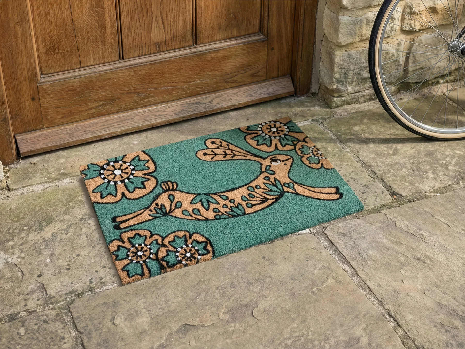 Doormat CLARK Teal 50 x 80 cm Rabbit Coir_1050972