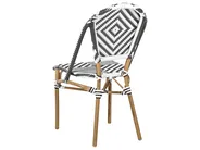 Garden Dining Set 4 Seater RIFREDDO PE Rattan Black/ White_990501