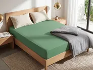 Fitted Sheet JANBU 200 x 200 cm Cotton Green_845570