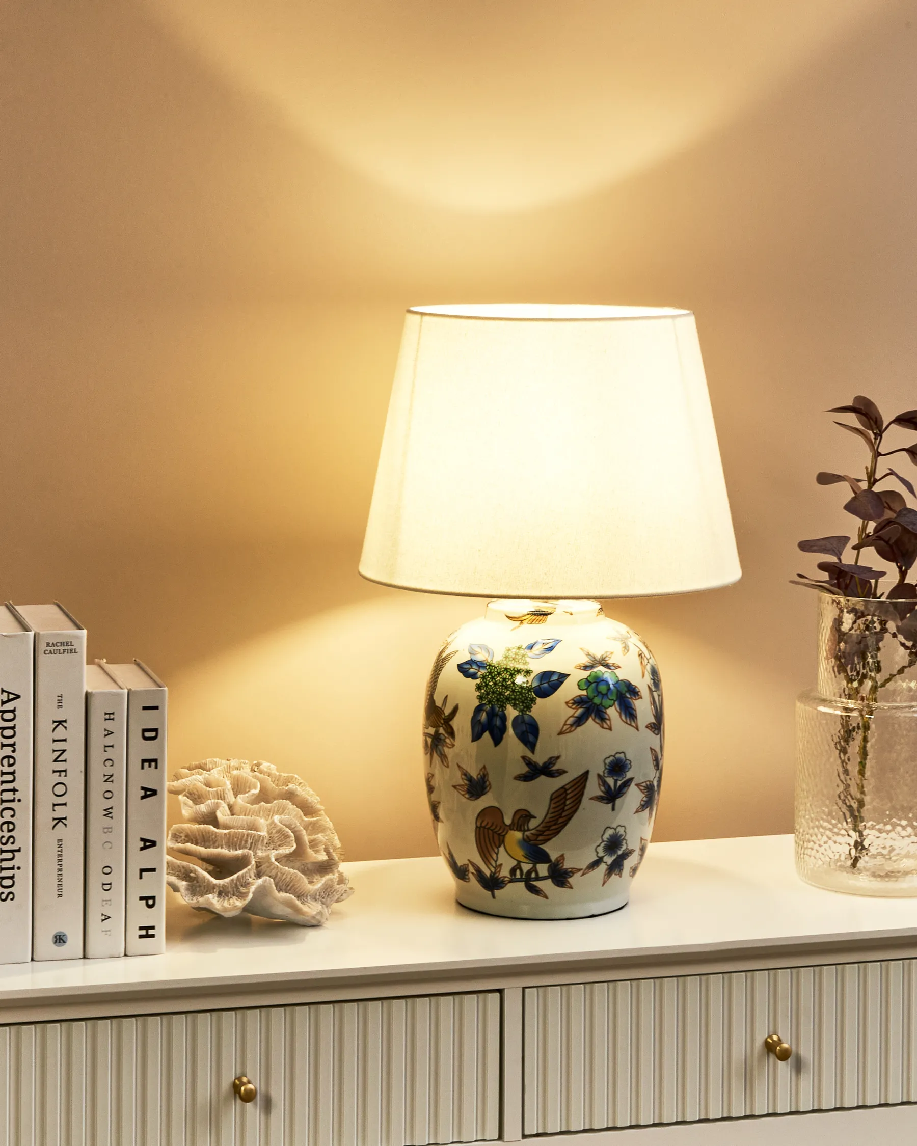 Table Lamp SUNJA Porcelain White/ Blue_980473