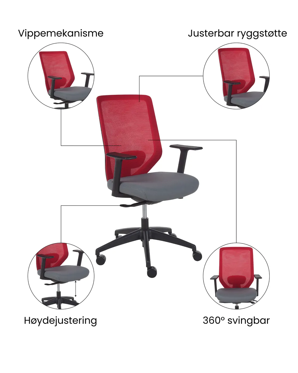 Kontorstol VIRTUOSO Rød_1073404