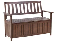 Garden Bench with Cushion SOVANA 120 cm with Storage Acacia Wood Red_882956