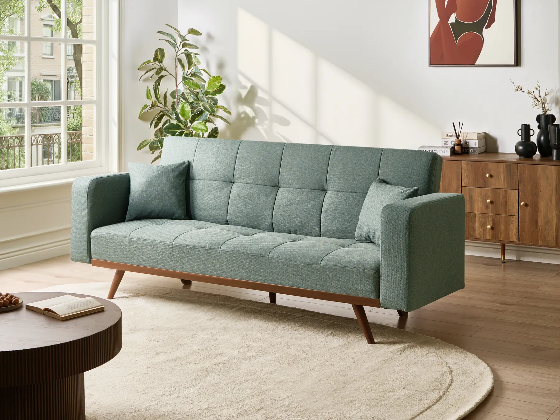Bäddsoffa 3-sits HJULBY Grön_1030156