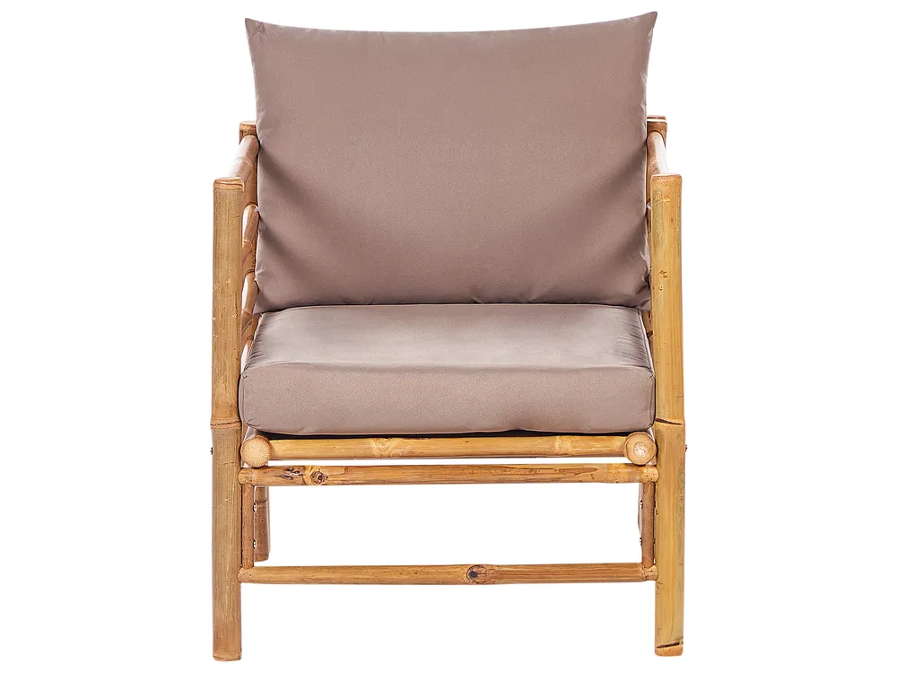 Garden Lounge Set with Table 5 Seater CERRETO Bamboo Taupe_908924