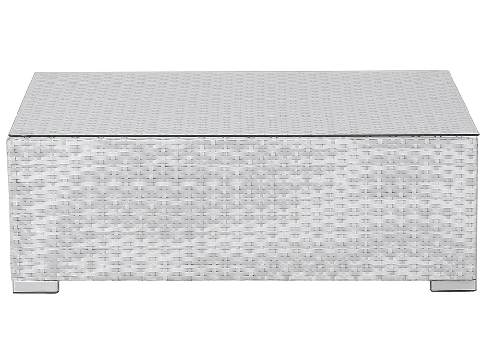 Ulkosohvaryhmä pöydällä 8-istuttava XXL modulaarinen Polyrottinki Valkoinen Oikea_705600