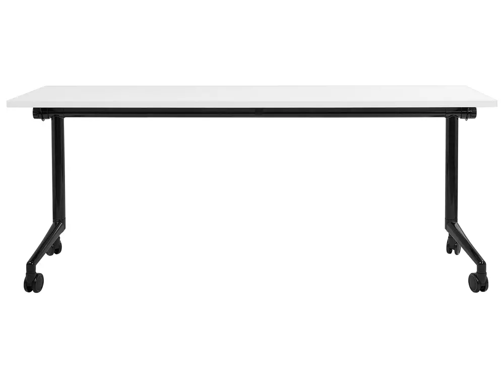 Hopfällbart skrivbord CAVI 180 cm 60 cm med hjul Vit_922299