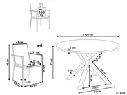 Garden Dining Set 4 Seater MALETTO/BUSSETO Metal White_956922