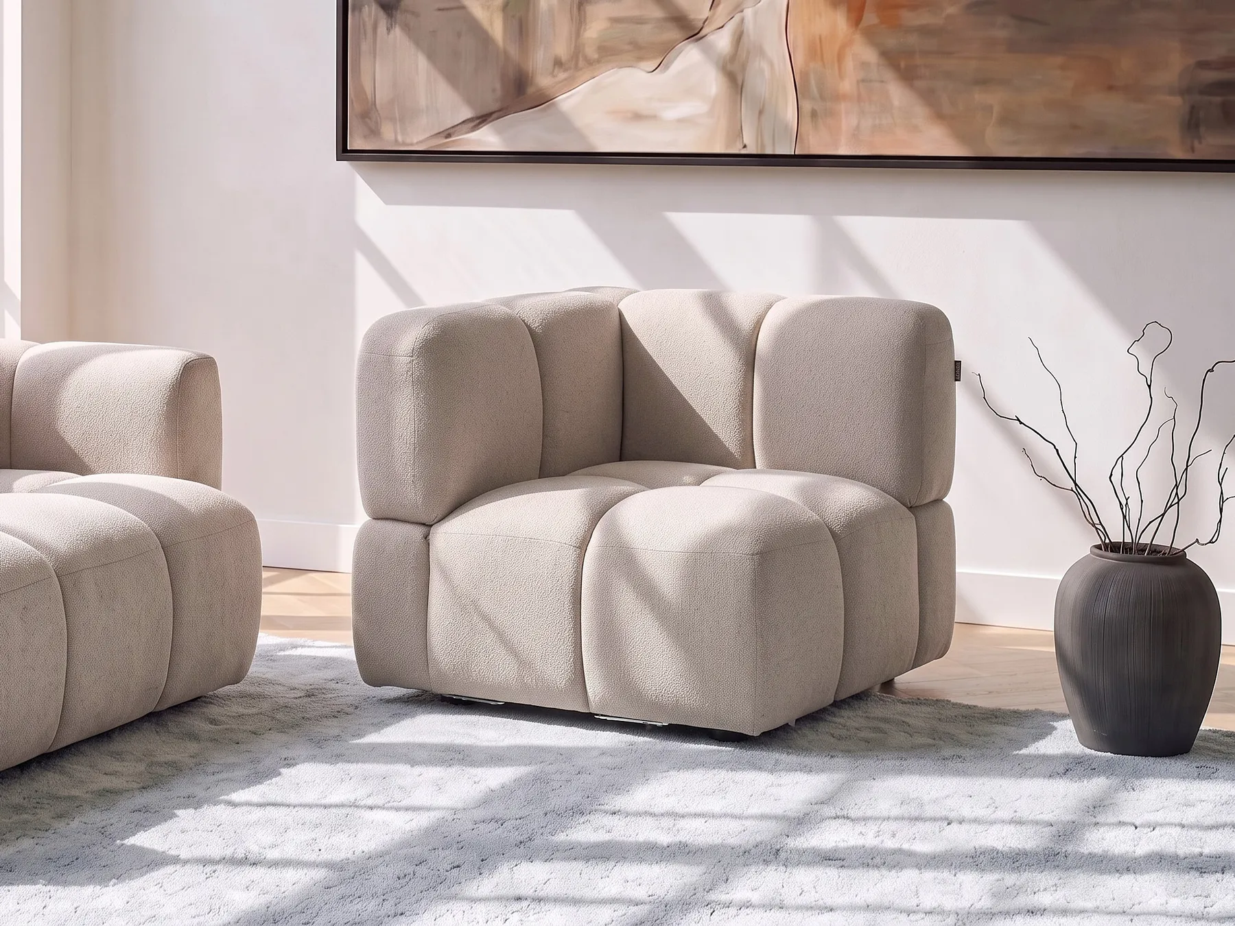 Corner Seat MAKSABERG Fabric Beige_1133203