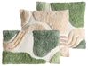 Set of 3 Decorative Cushions ALSTONIA 30 x 50 cm 45 x 45 cm Cotton Green Abstract Pattern