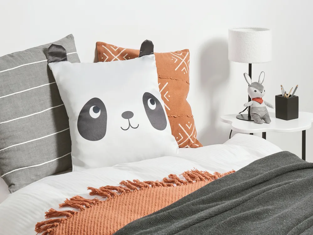 Set of 2 Decorative Cushions PANDAPAW Cotton 45 x 45 cm White_911955