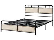 Säng med lamellram Metall BREUILLET 140 x 200 cm Svart_1033475