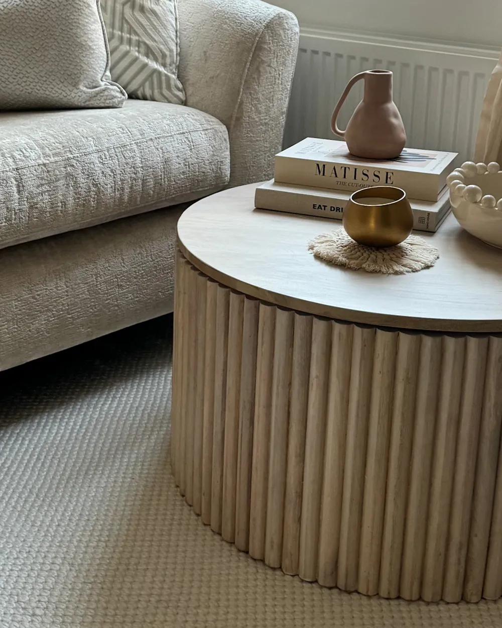Coffee Table KIRKWOOD with Storage Mango Wood Light Brown_946639