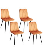 Ruokatuolisetti 4 kpl KALISPELL Sametti Oranssi_966695