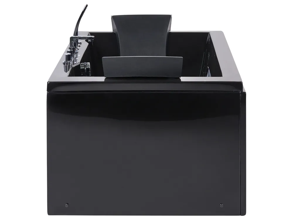 Corner Hot Tub with LED HAWES 1800 x 900 mm Black_1033660