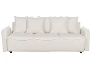 Sofa Bed 3 Seater KRAMA with Storage Fabric Off-White_904853