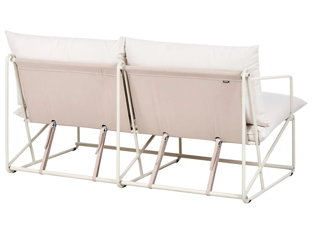 Garden Sofa Set 3 Seater PONTE Metal Light Beige_1013372