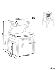 Set of 2 Dining Chairs MAROA Wood Black/ White_934312