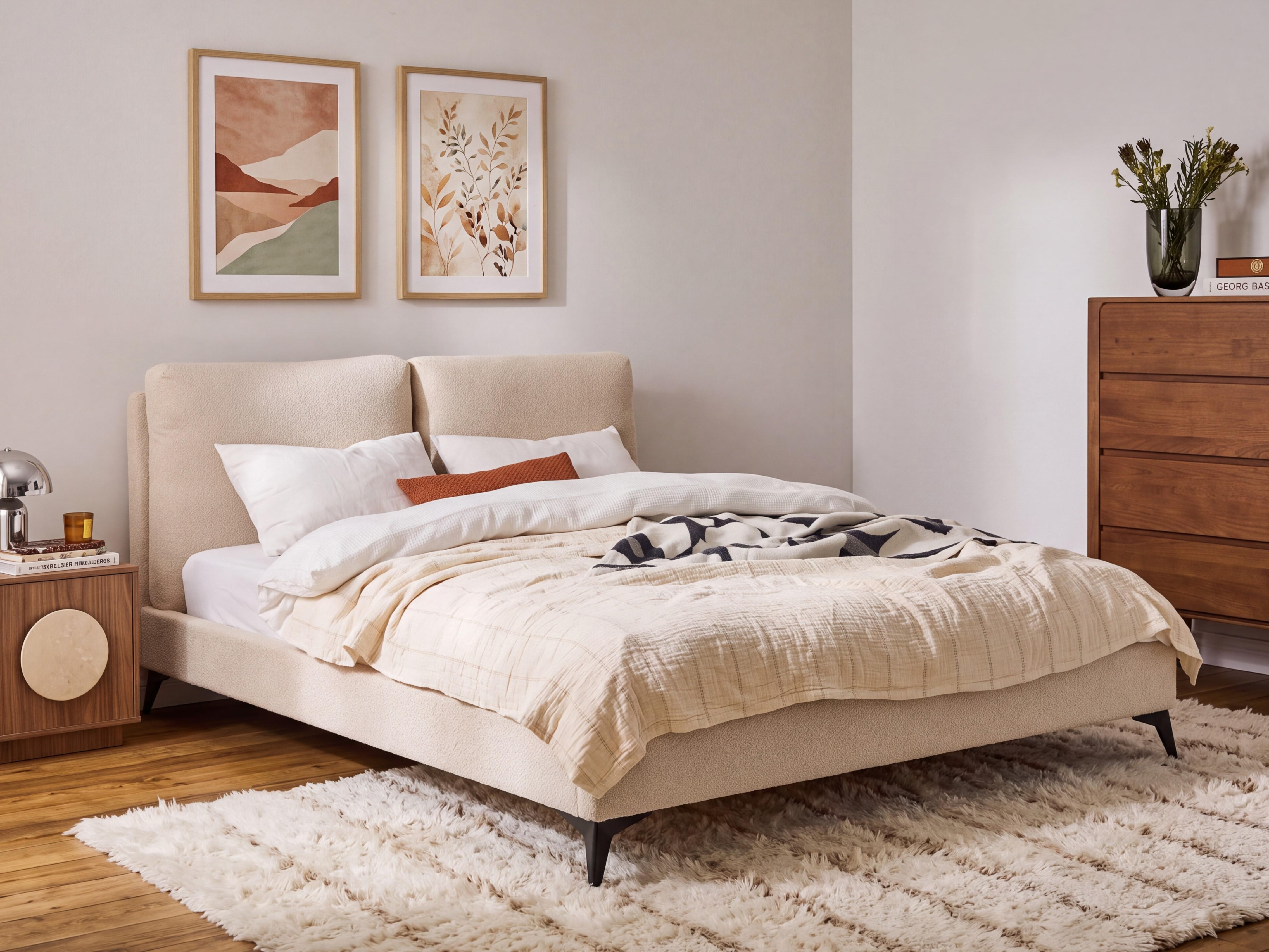 Sänky Buklee MELLE 180 x 200 cm Beige