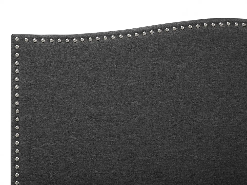 Bed with Storage Drawers MONTPELLIER Fabric Dark Grey 160 x 200 cm (EU King Size) LED_708644