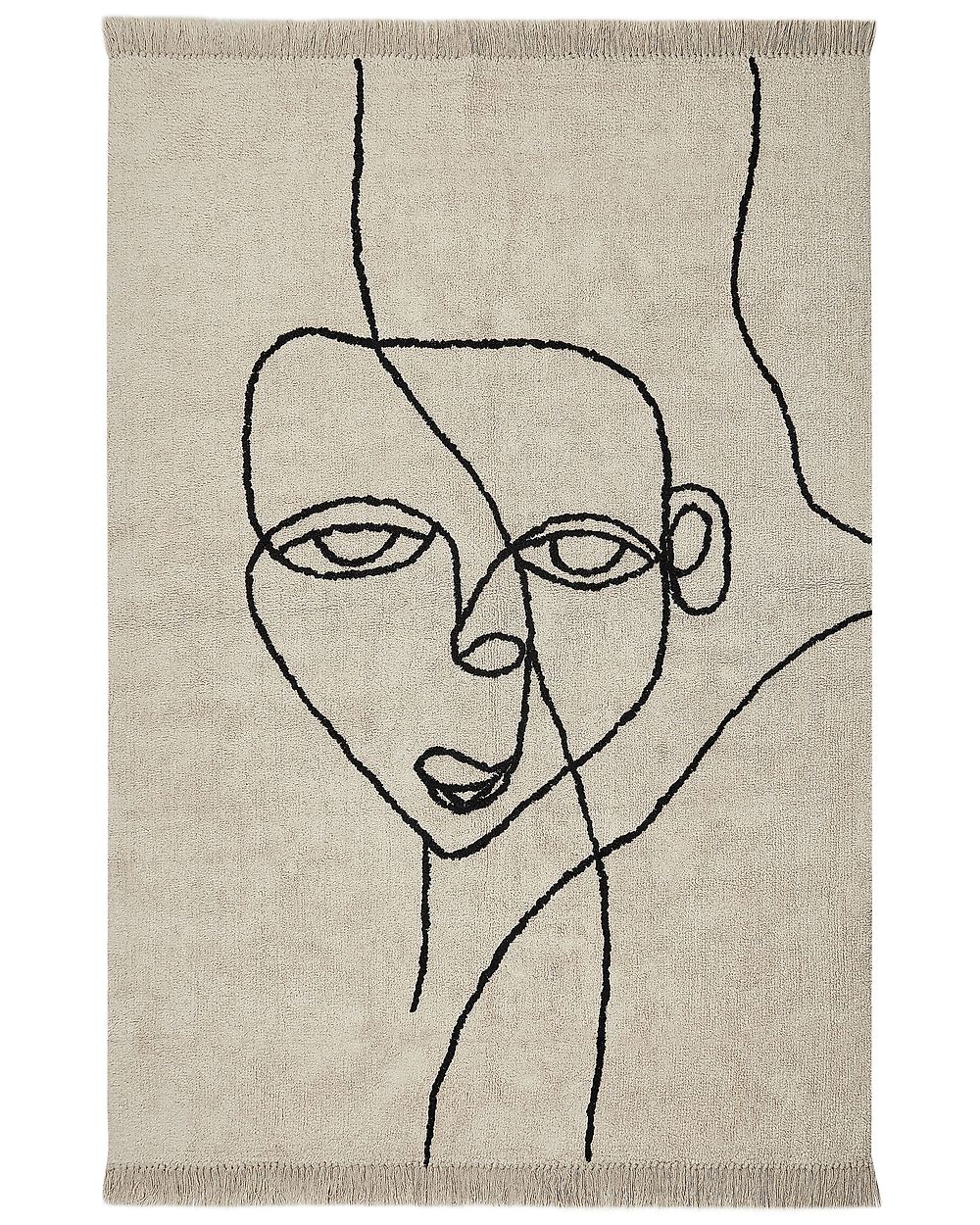 Matta NURU Ljusbeige 160 x 230 cm Bomull