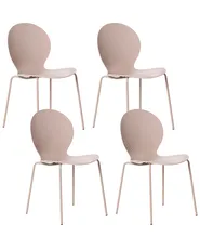 Set of 4 Garden Chairs MILOS Stacking Beige_1043550