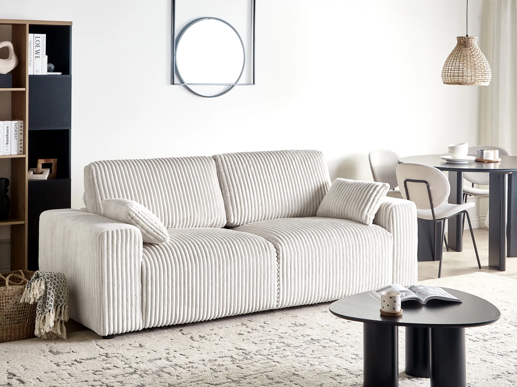 3 Seater SANDORA Corduroy Off-White_969152