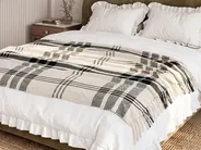 Blanket YUVALI Cotton 130 x 170 cm White_864047